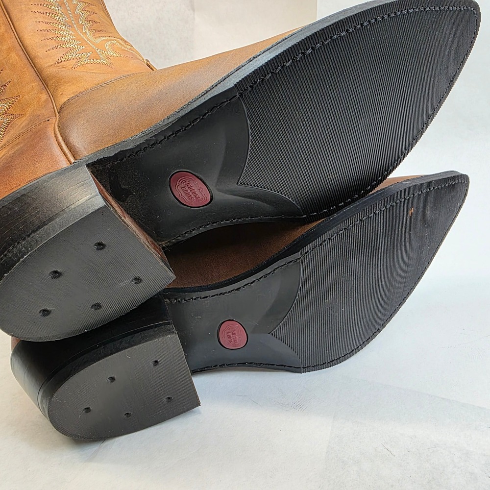 VTG Nocona Western Cowboy Boots Mens 11 EEE Brown, Cowhide Leather USA - Picture 4 of 11